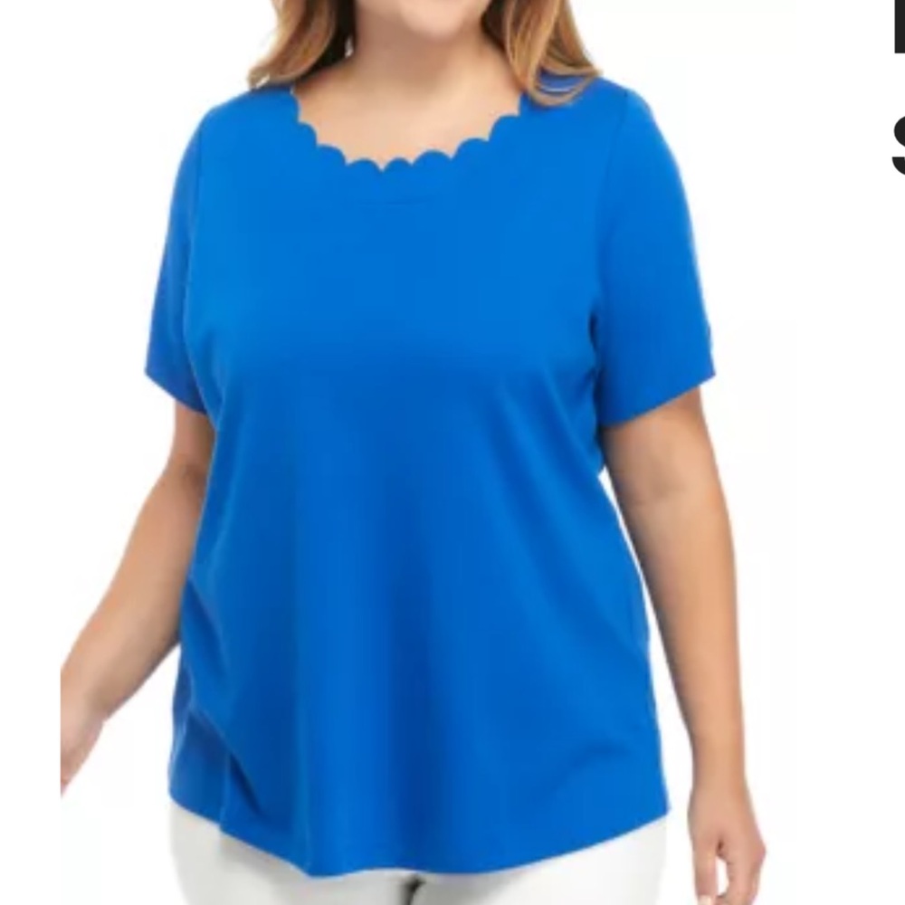 Kim Rogers plus size scalloped top